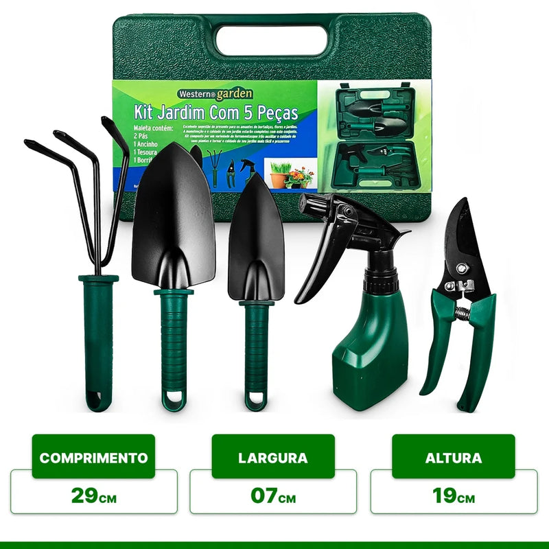 Gardênia Collection - Kit Ferramentas de Jardinagem Profissional (Com Borrifador)