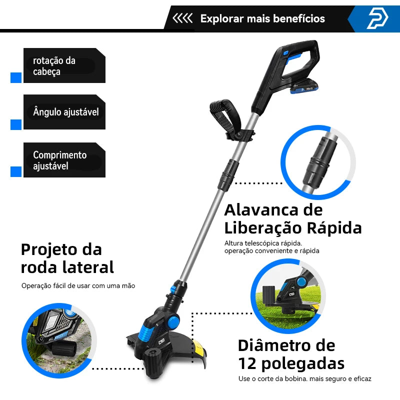 Roçax™ Roçadeira Elétrica Ergonômica  - Praticidade e Segurança no Cuidado do Seu Jardim