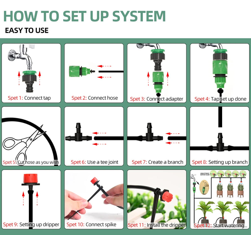 GotaViva Tec - Kit de Rega por Gotejamento para Jardim